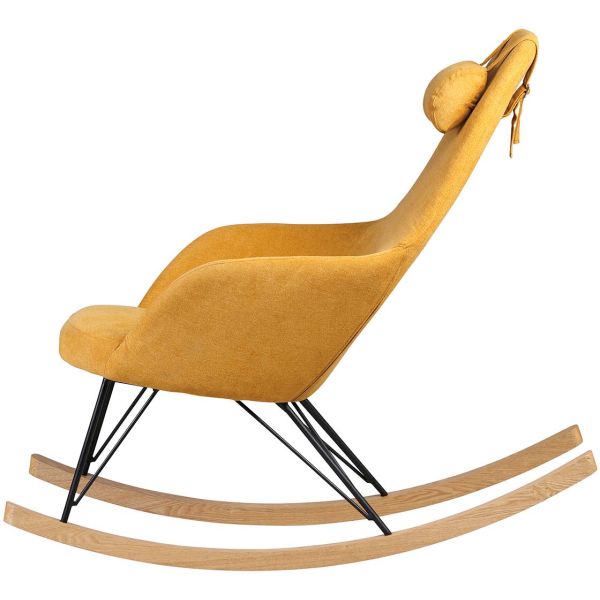 Fauteuil rocking-chair en tissu et bois Evy - PRO-1478
