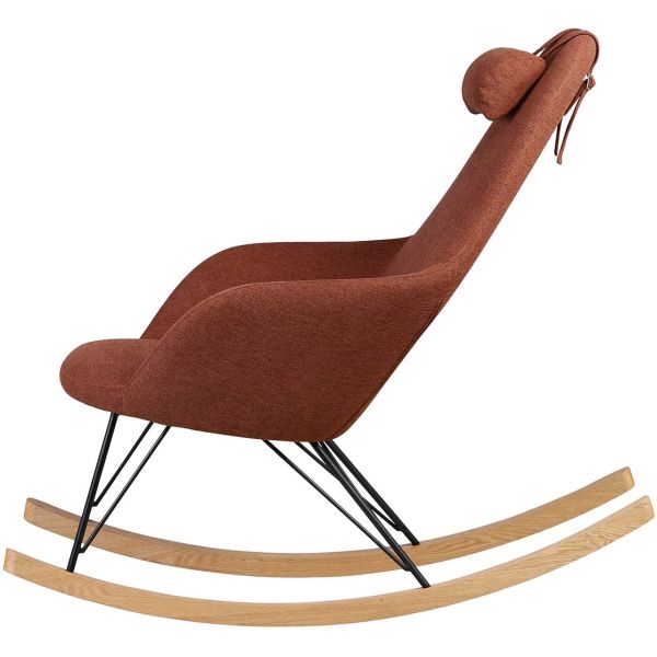 Fauteuil rocking-chair en tissu et bois Evy - PRO-1481