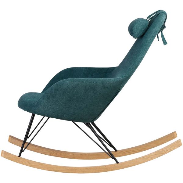 Fauteuil rocking-chair en tissu et bois Evy - PRO-1479