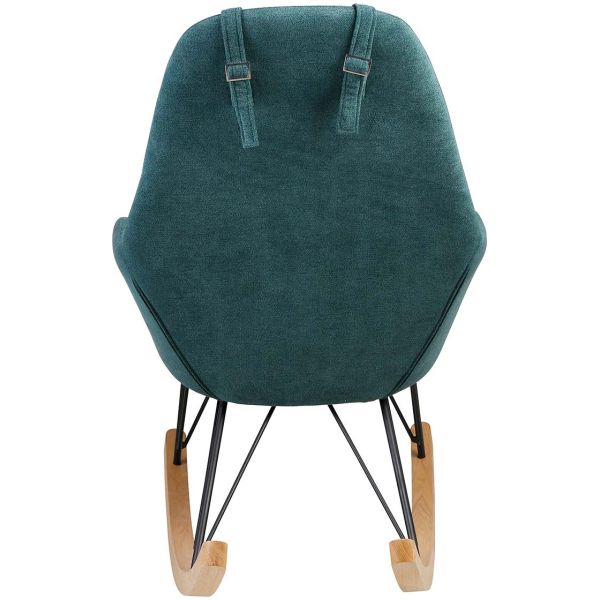 Fauteuil rocking-chair en tissu et bois Evy - 5