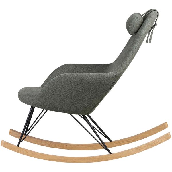 Fauteuil rocking-chair en tissu et bois Evy - PRO-1480