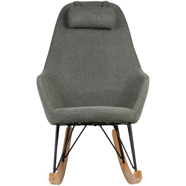 Fauteuil rocking-chair en tissu et bois Evy - 419
