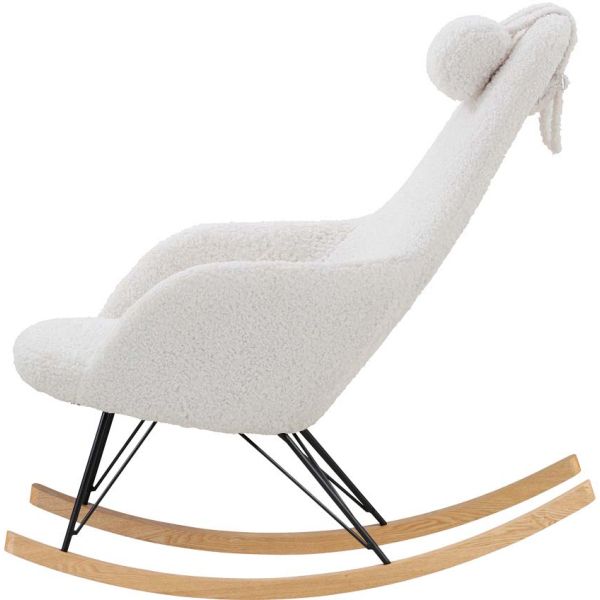 Fauteuil rocking-chair en tissu et bois Evy - PRO-1477