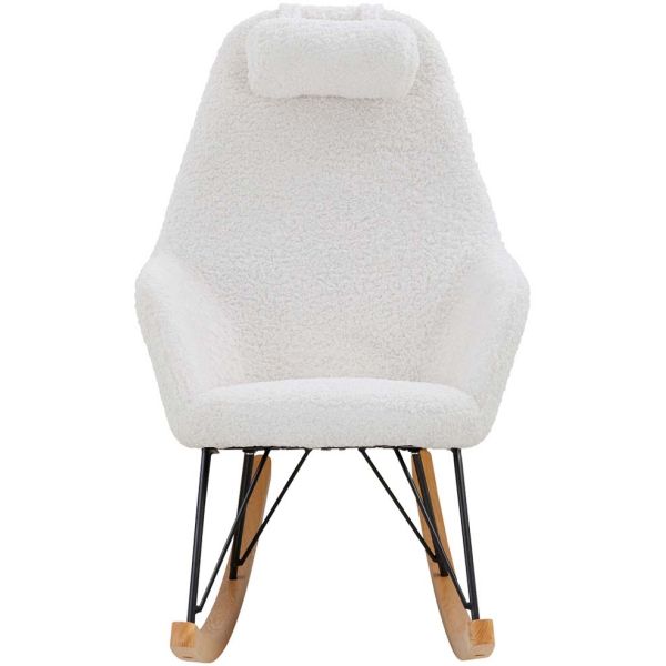 Fauteuil rocking-chair en tissu et bois Evy - 459