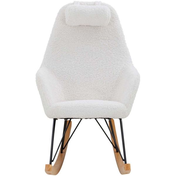 Fauteuil rocking-chair en tissu et bois Evy - 463