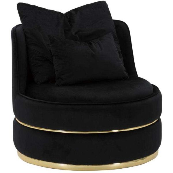 Fauteuil rond en tissu Paris 84 x 72 cm
