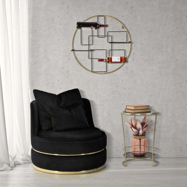 Fauteuil rond en tissu Paris 84 x 72 cm - MAURO FERRETTI
