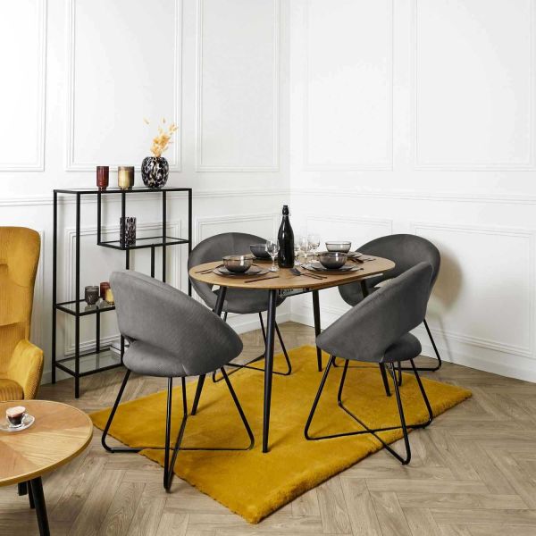 Fauteuil rond en velours cotelé Giulia - 8