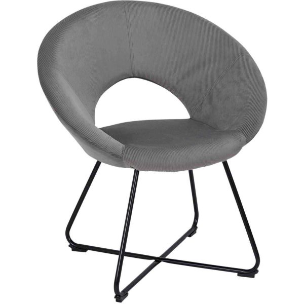 Fauteuil rond en velours cotelé Giulia