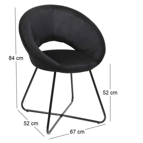 Fauteuil rond en velours cotelé Giulia - 5