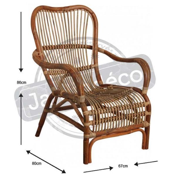 Fauteuil en rotin antique Leon - AUBRY GASPARD