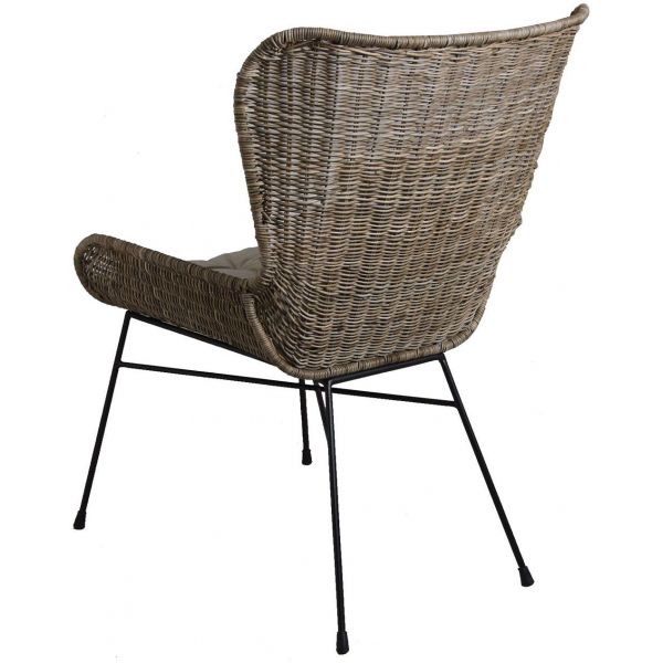 Fauteuil en rotin avec coussin - AUBRY GASPARD