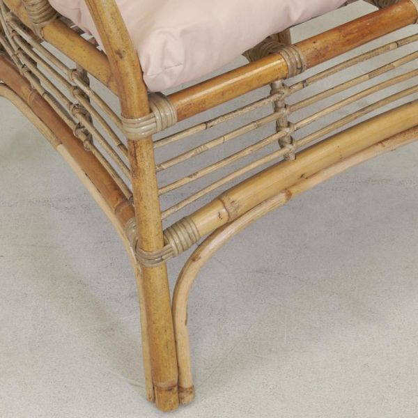 Fauteuil en rotin marron + coussin - 6