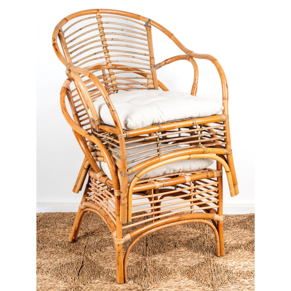 Fauteuil en rotin marron Louis - 8