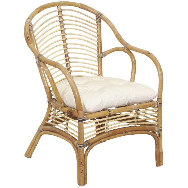 Fauteuil en rotin marron Louis