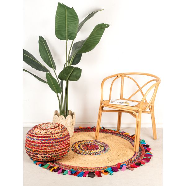 Fauteuil en rotin naturel dossier croisé Charlie - AUBRY GASPARD