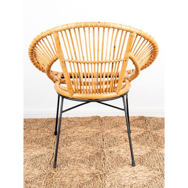 Fauteuil en rotin naturel et métal - 7