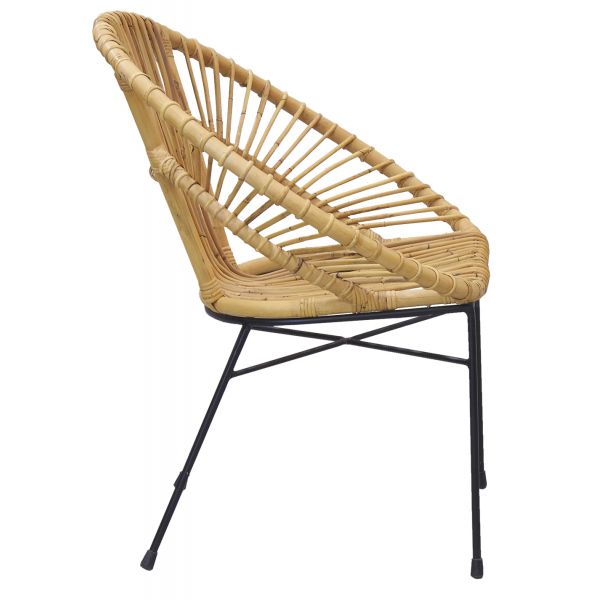 Fauteuil en rotin naturel et métal - 139