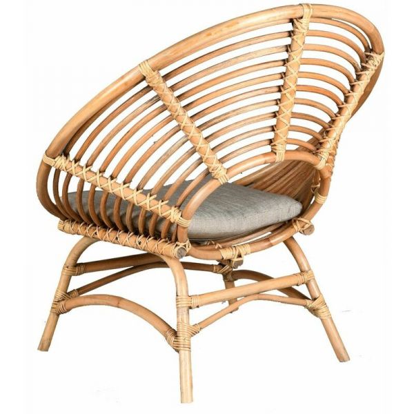 Fauteuil en rotin naturel  ajouré - AUB-4144
