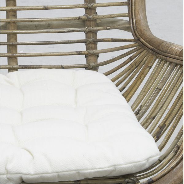 Fauteuil en rotin teinté gris - 6