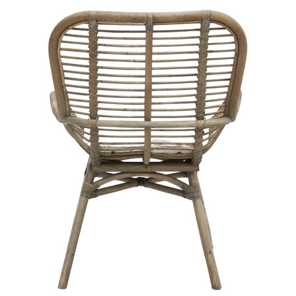 Fauteuil en rotin teinté gris - 165