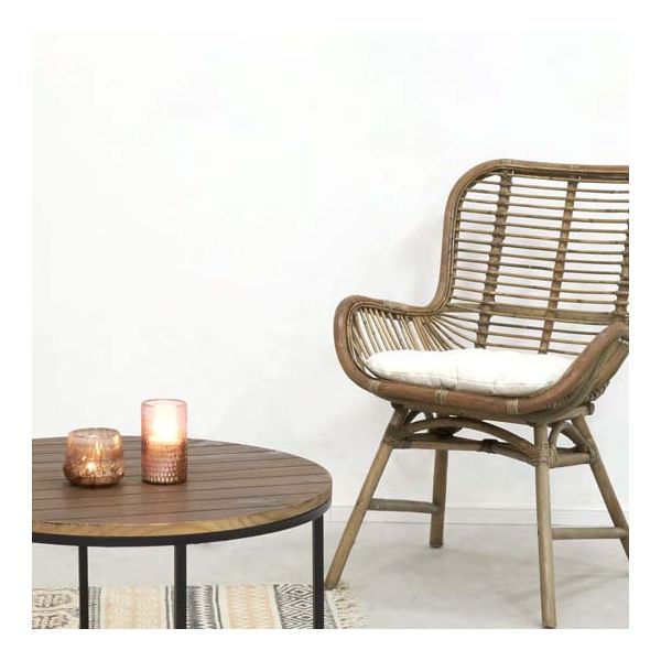 Fauteuil en rotin teinté gris - AUBRY GASPARD