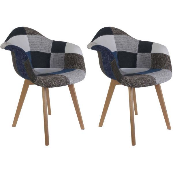 Fauteuil scandinave Patchwork (Lot de 2)