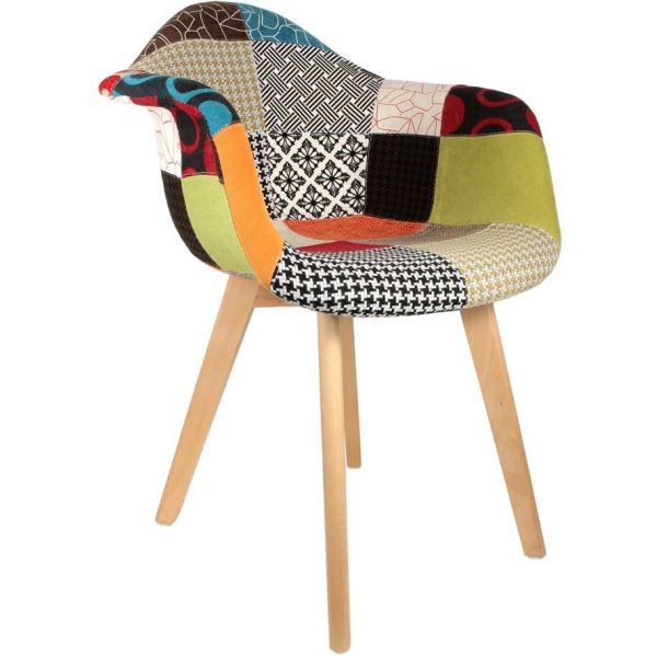 Fauteuil scandinave Patchwork (Lot de 2) - CMP-0458