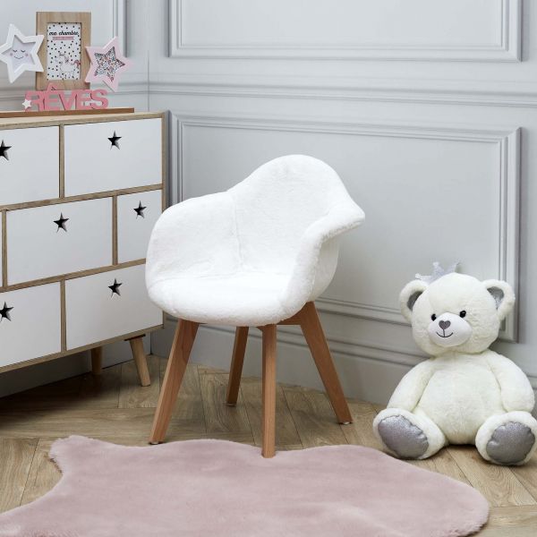 Fauteuil scandinave pour enfant imitation fourrure - THE HOME DECO KIDS