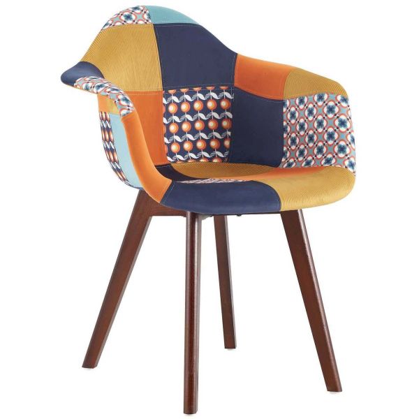 Fauteuil scandinave patchwork (Lot de 2) - CMP-4486