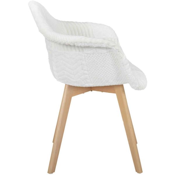 Fauteuil scandinave patchwork blanc - 84,90