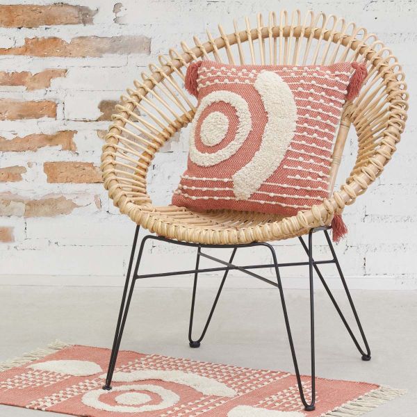 Fauteuil soleil en rotin naturel et métal - AUBRY GASPARD