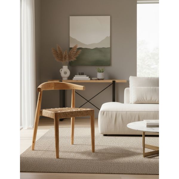 Fauteuil en teck naturel et jute - AUBRY GASPARD