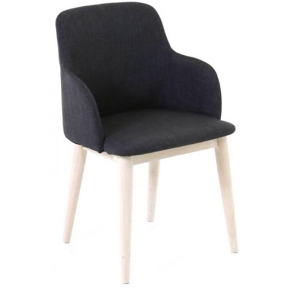 Fauteuil en tissu et hévéa Manie (Lot de 2) - PRO-0951