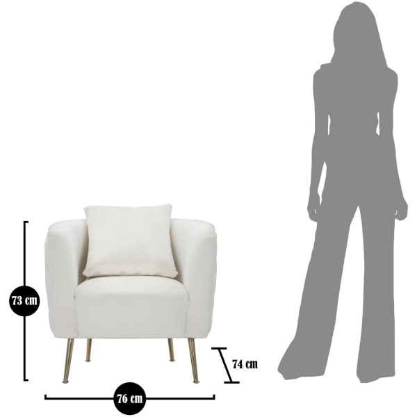 Fauteuil en tissu Bucarest 76 x 74 x 71 cm - MAU-0806