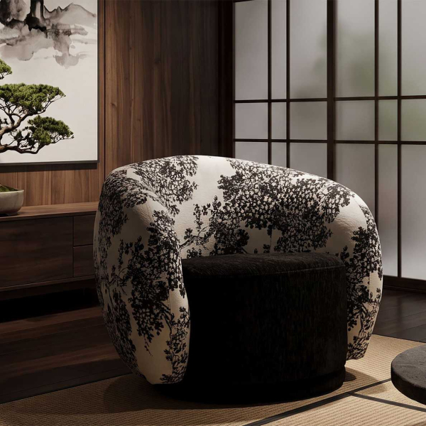 Fauteuil en tissu Oriental 90 x 78 x 74 cm - MAURO FERRETTI
