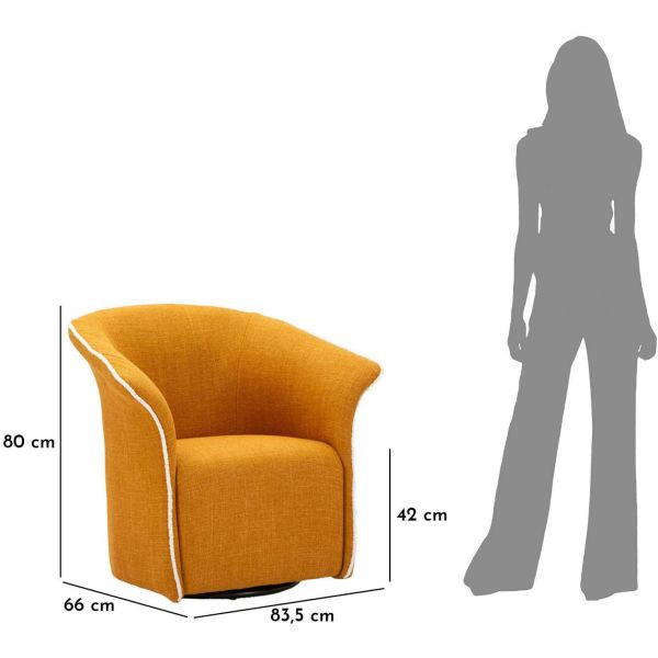 Fauteuil en tissu Siena 83.5 x 66 x 80 cm - MAU-0577