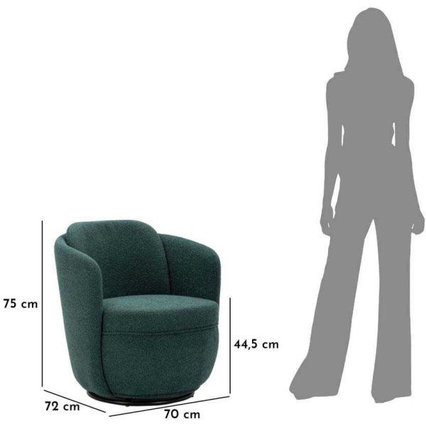 Fauteuil en tissu Torino 70 x 72 x 75 cm - MAU-0580