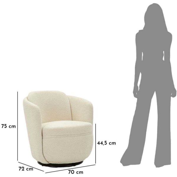 Fauteuil en tissu Torino 70 x 72 x 75 cm - MAU-0579
