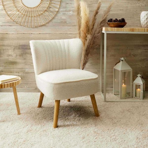 Fauteuil en tissu bouclette Erika - 7