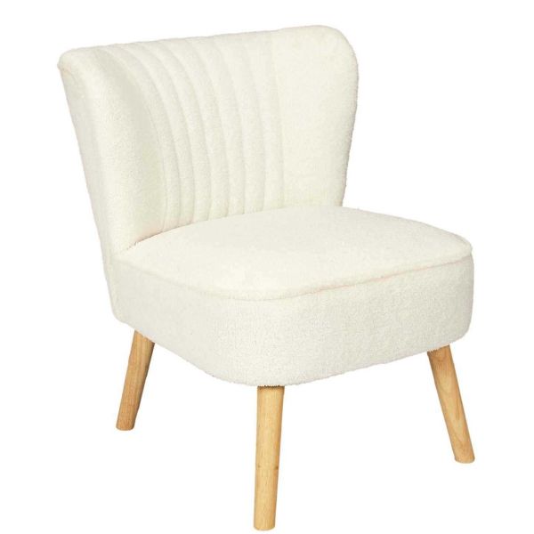 Fauteuil en tissu bouclette Erika