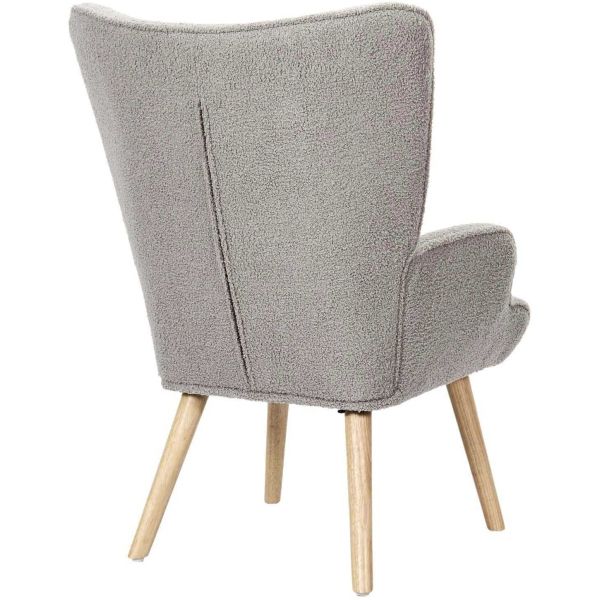 Fauteuil en tissu bouclette et bois Rhea - 6