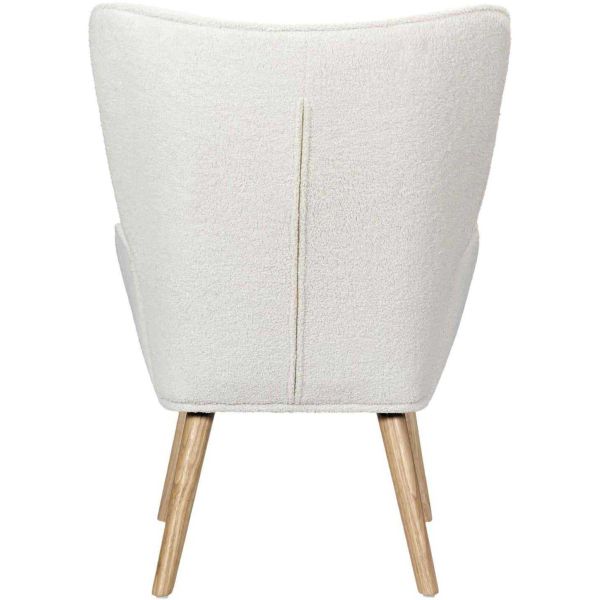 Fauteuil en tissu bouclette et bois Rhea - 5