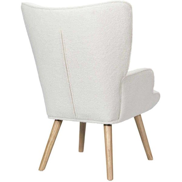 Fauteuil en tissu bouclette et bois Rhea - 6