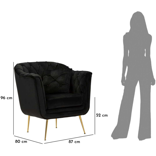 Fauteuil en tissu capitonné Budapest 88 x 83 x 91 cm - MAU-0685