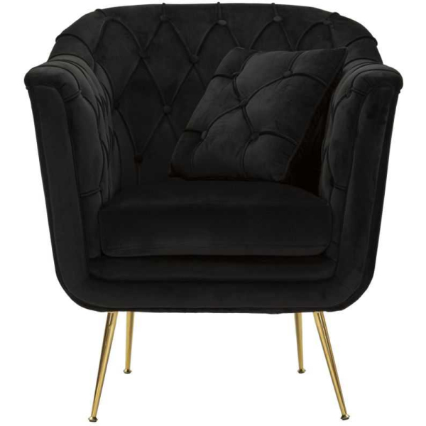 Fauteuil en tissu capitonné Budapest 88 x 83 x 91 cm - 499