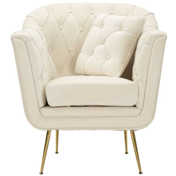 Fauteuil en tissu capitonné Budapest 88 x 83 x 91 cm - 499