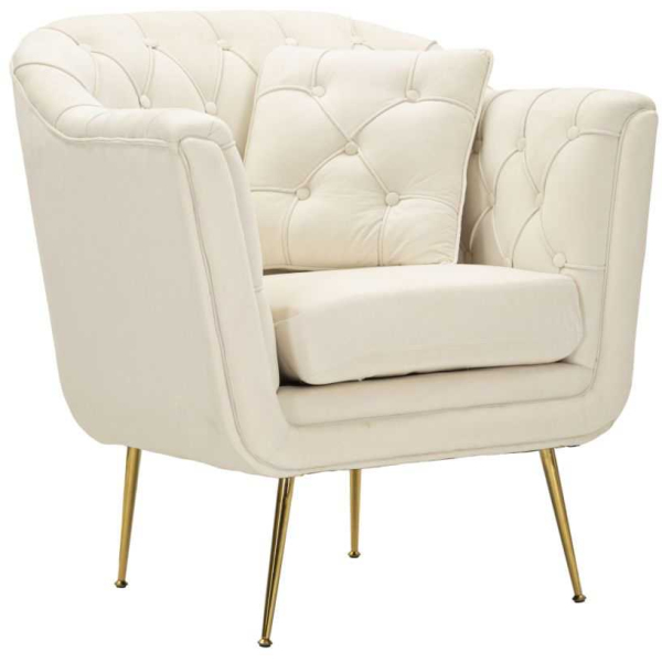Fauteuil en tissu capitonné Budapest 88 x 83 x 91 cm