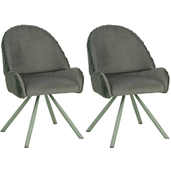 Fauteuil en tissu côtelé Sedia (Lot de 2)