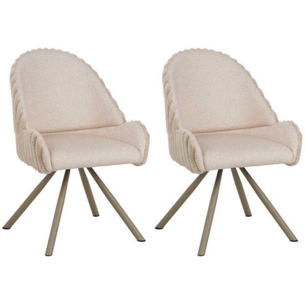 Fauteuil en tissu côtelé Sedia (Lot de 2)